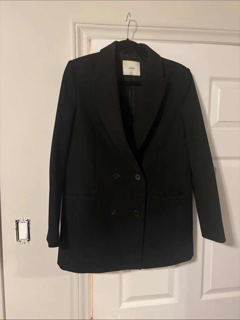Aritzia Black Double-Breasted Blazer size 10